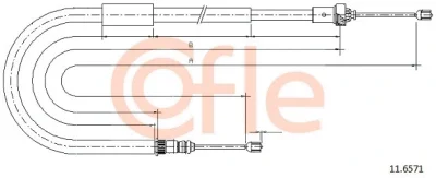 Тросик, cтояночный тормоз COFLE 92.11.6571