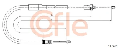 Тросик, cтояночный тормоз COFLE 92.11.6663