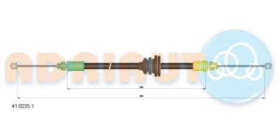 41.0235.1 ADRIAUTO Тросик, cтояночный тормоз