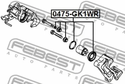 Ремкомплект, тормозной суппорт FEBEST 0475-GK1WR