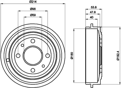 8DT 355 300-081 BEHR/HELLA/PAGID Тормозной барабан