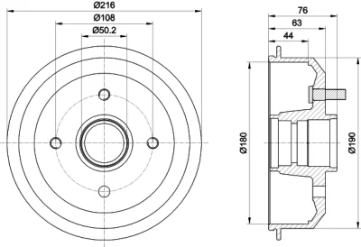 8DT 355 300-161 BEHR/HELLA/PAGID Тормозной барабан