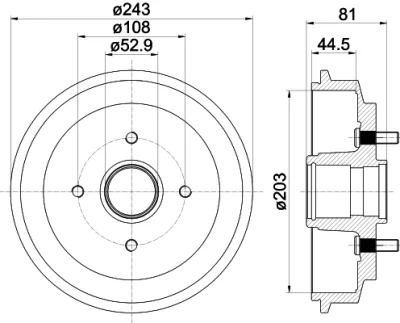 8DT 355 300-601 BEHR/HELLA/PAGID Тормозной барабан