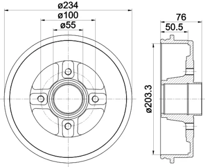 8DT 355 300-641 BEHR/HELLA/PAGID Тормозной барабан