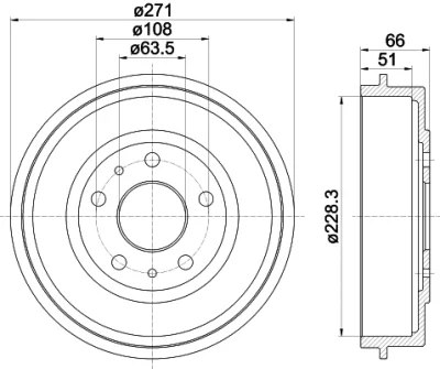 8DT 355 300-661 BEHR/HELLA/PAGID Тормозной барабан