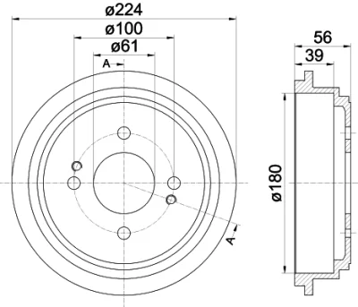 8DT 355 300-711 BEHR/HELLA/PAGID Тормозной барабан