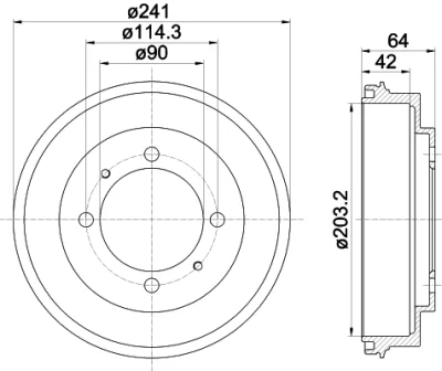 8DT 355 300-841 BEHR/HELLA/PAGID Тормозной барабан