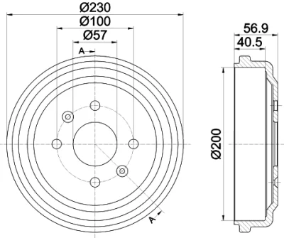 8DT 355 300-961 BEHR/HELLA/PAGID Тормозной барабан