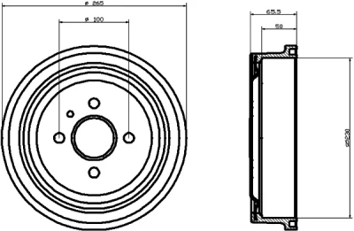 8DT 355 301-201 BEHR/HELLA/PAGID Тормозной барабан