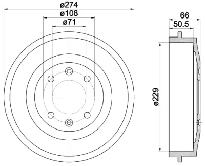 8DT 355 301-231 BEHR/HELLA/PAGID Тормозной барабан