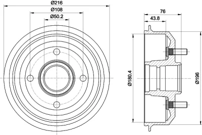 8DT 355 301-331 BEHR/HELLA/PAGID Тормозной барабан