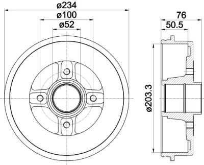 8DT 355 301-401 BEHR/HELLA/PAGID Тормозной барабан