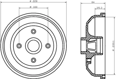 8DT 355 301-551 BEHR/HELLA/PAGID Тормозной барабан