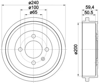 8DT 355 301-571 BEHR/HELLA/PAGID Тормозной барабан