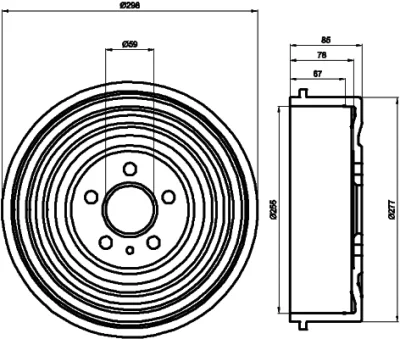 8DT 355 301-591 BEHR/HELLA/PAGID Тормозной барабан