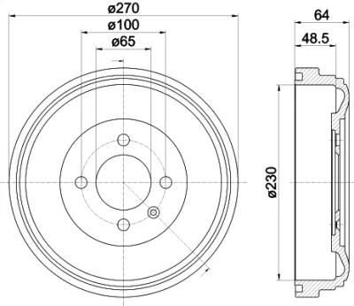 8DT 355 301-691 BEHR/HELLA/PAGID Тормозной барабан