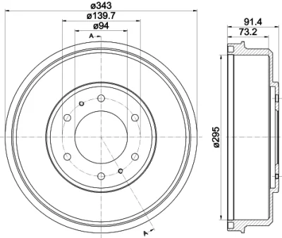 8DT 355 301-821 BEHR/HELLA/PAGID Тормозной барабан