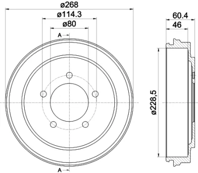 8DT 355 301-921 BEHR/HELLA/PAGID Тормозной барабан