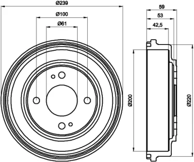 8DT 355 301-981 BEHR/HELLA/PAGID Тормозной барабан