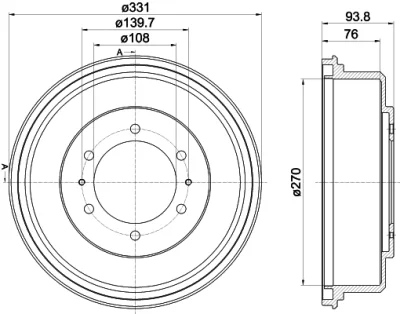 8DT 355 302-611 BEHR/HELLA/PAGID Тормозной барабан