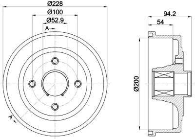 8DT 355 302-731 BEHR/HELLA/PAGID Тормозной барабан