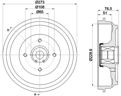 8DT 355 302-771 BEHR/HELLA/PAGID Тормозной барабан