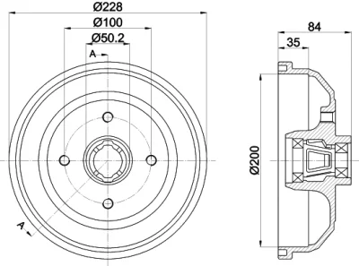 8DT 355 302-861 BEHR/HELLA/PAGID Тормозной барабан