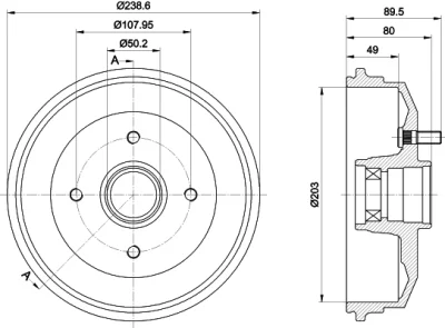 8DT 355 302-891 BEHR/HELLA/PAGID Тормозной барабан