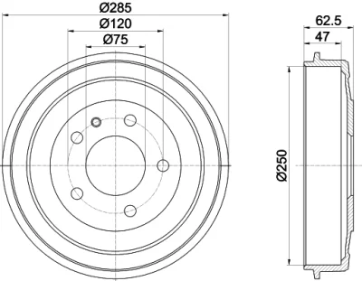 60402 BEHR/HELLA/PAGID Тормозной барабан