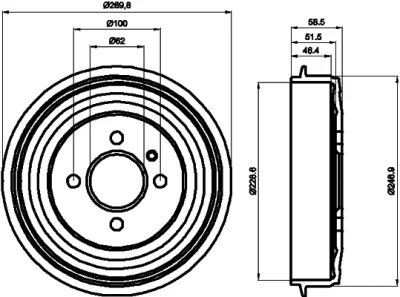 60403 BEHR/HELLA/PAGID Тормозной барабан