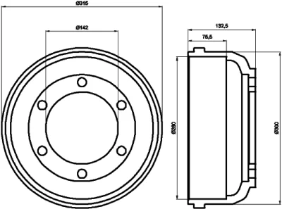 61012 BEHR/HELLA/PAGID Тормозной барабан