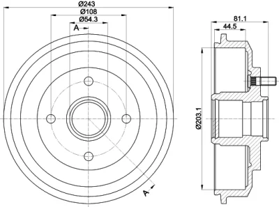 61225 BEHR/HELLA/PAGID Тормозной барабан