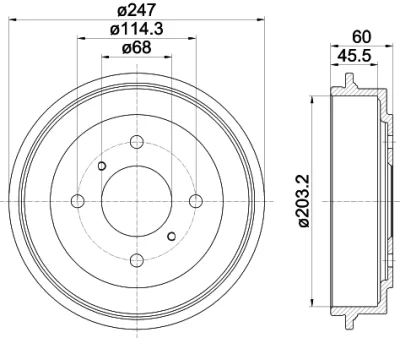 61232 BEHR/HELLA/PAGID Тормозной барабан