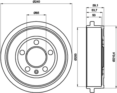 61238 BEHR/HELLA/PAGID Тормозной барабан