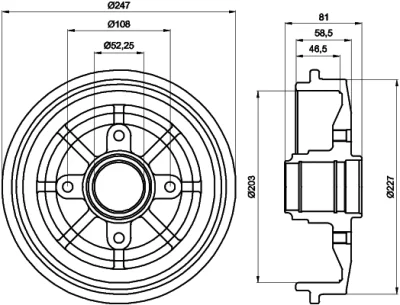 61249 BEHR/HELLA/PAGID Тормозной барабан