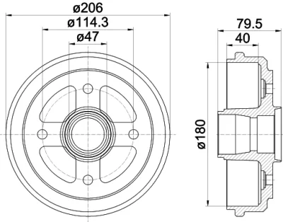 61262 BEHR/HELLA/PAGID Тормозной барабан