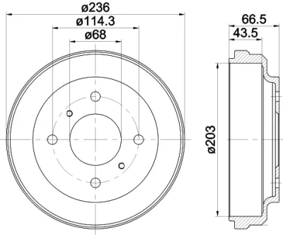 61269 BEHR/HELLA/PAGID Тормозной барабан