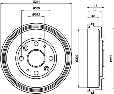 61285 BEHR/HELLA/PAGID Тормозной барабан