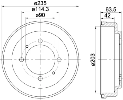 61300 BEHR/HELLA/PAGID Тормозной барабан