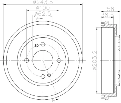 61336 BEHR/HELLA/PAGID Тормозной барабан