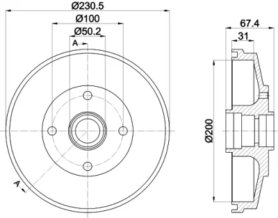 61337 BEHR/HELLA/PAGID Тормозной барабан