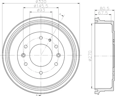 61338 BEHR/HELLA/PAGID Тормозной барабан