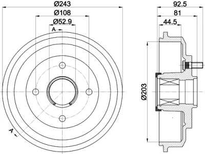 61416 BEHR/HELLA/PAGID Тормозной барабан