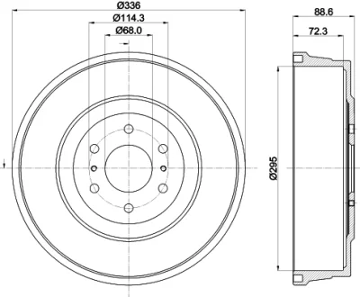 61468 BEHR/HELLA/PAGID Тормозной барабан