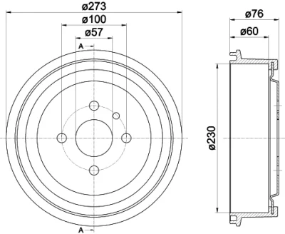 62404 BEHR/HELLA/PAGID Тормозной барабан