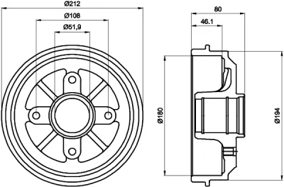 62900 BEHR/HELLA/PAGID Тормозной барабан