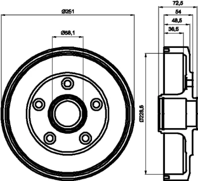 62905 BEHR/HELLA/PAGID Тормозной барабан