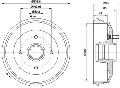 62912 BEHR/HELLA/PAGID Тормозной барабан