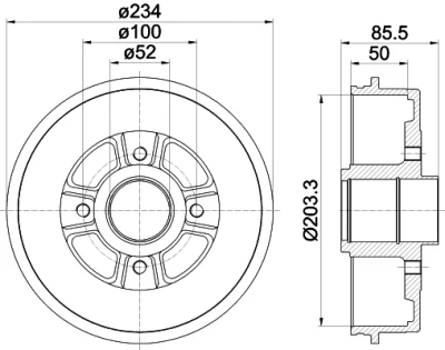 62915 BEHR/HELLA/PAGID Тормозной барабан