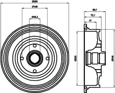 63902 BEHR/HELLA/PAGID Тормозной барабан